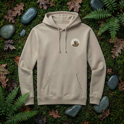 Elk Bugling Heavyweight Hoodie in Sand — bugling bull elk pullover hoodie | Shutter & Wing