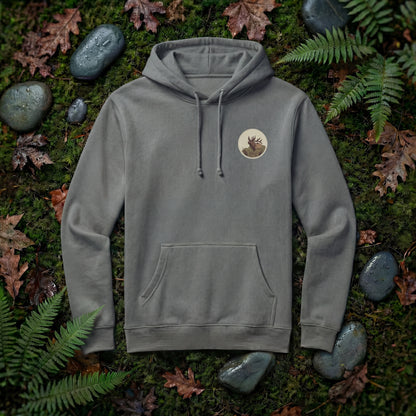 Elk Bugling Heavyweight Hoodie in Slate | Shutter & Wing