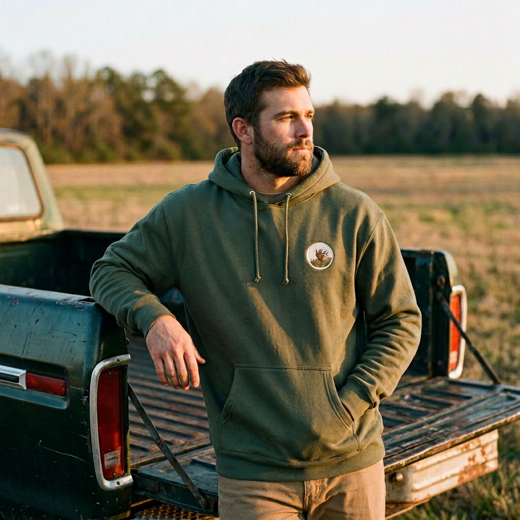 Elk Bugling Heavyweight Hoodie — wildlife photography hoodie lifestyle | Shutter & Wing