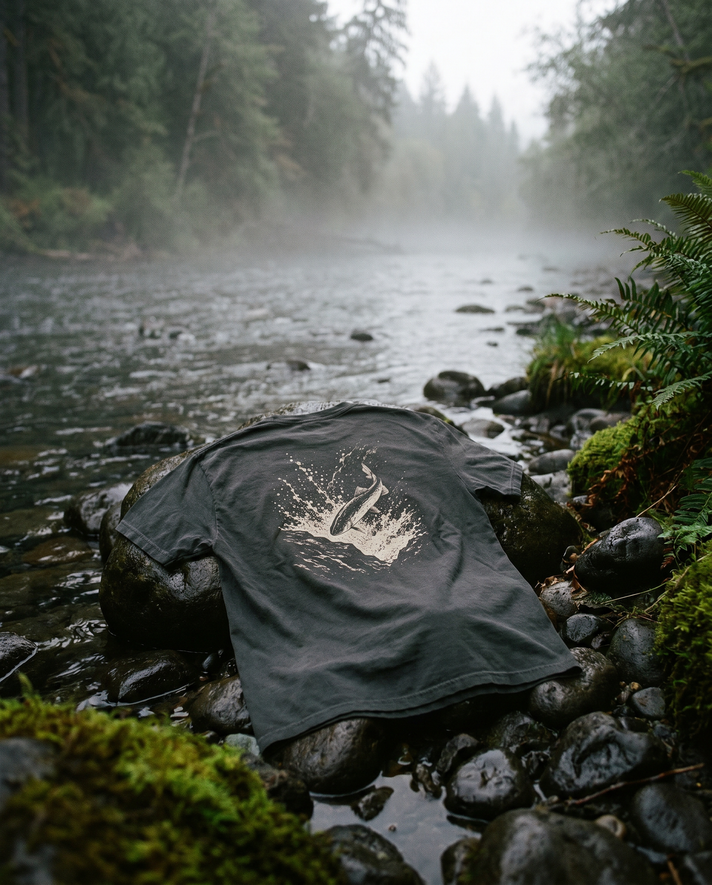 Salmon Leap Heavyweight Pocket-T-Shirt