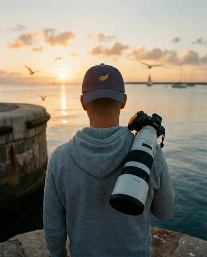 The Wing Clean Up Cap in Navy — embroidered brand mark cap | Shutter & Wing